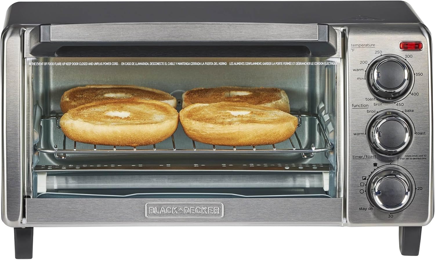 BLACK+DECKER 4-Slice Toaster Oven TO1745SSG product photo